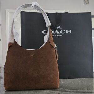 Coach Brooklyn 28/Suede Bag /Saddle Brown NWT Gift Ready w/ Coach Shopping Bag